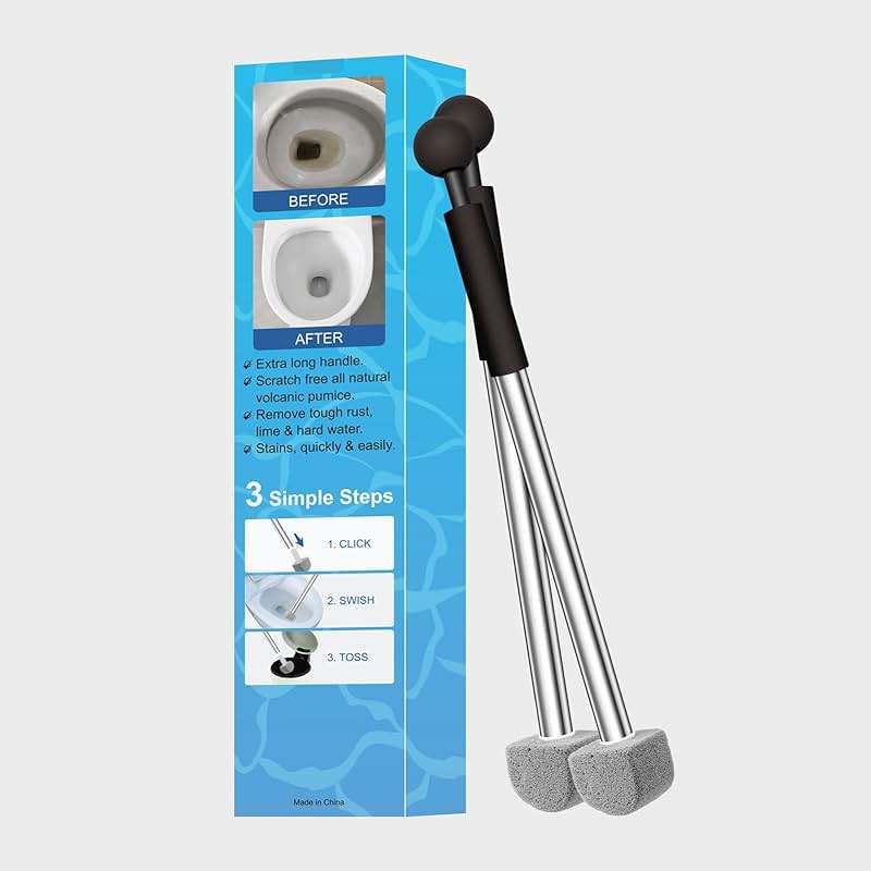 YINGMORE Pumice Stone Toilet Bowl Cleaner Toilet Deep Cleaning,Bathroom Cleaner Brush with Long Handle for Remove Hard Water Stains with Toilet Handle+ Pumice Stones - Image 8