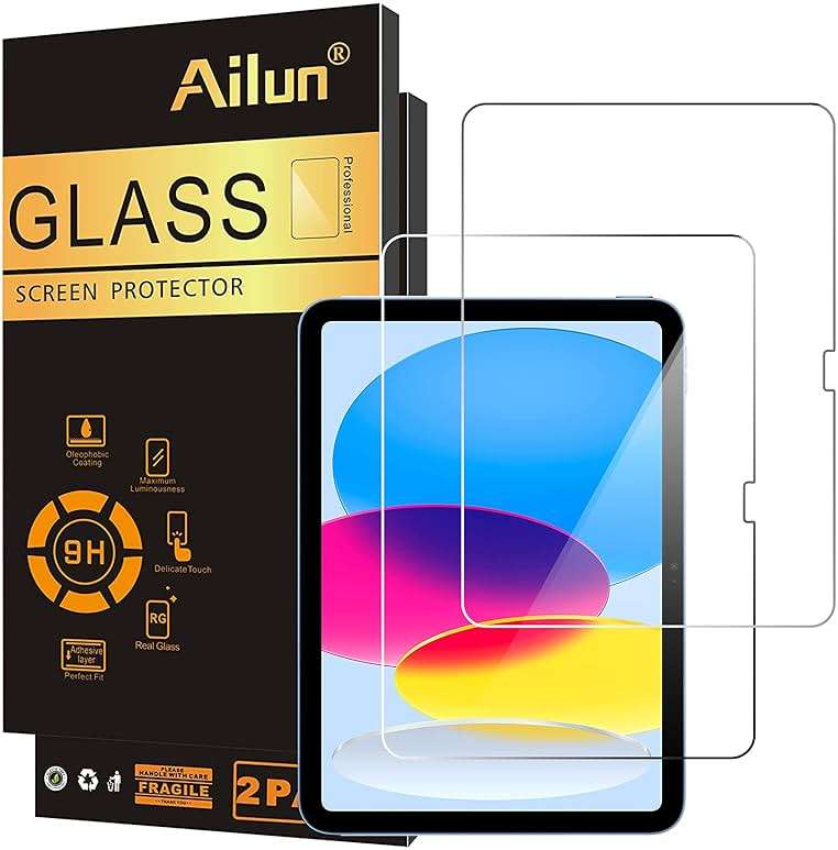 Ailun Screen Protector for iPad 11th A16 2025 [11 Inch] / 10th Generation 2022 [10.9 Inch], Tempered Glass [Face ID & Apple Pencil Compatible] Ultra Sensitive Case Friendly [2 Pack] - Image 1