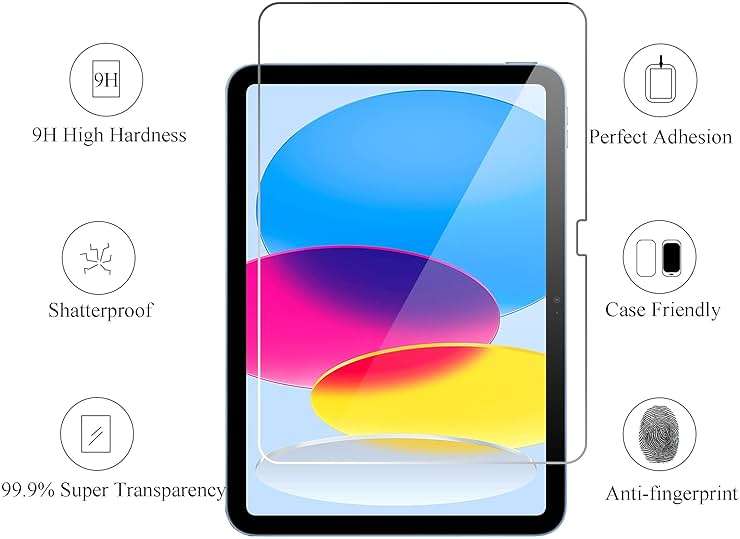 Ailun Screen Protector for iPad 11th A16 2025 [11 Inch] / 10th Generation 2022 [10.9 Inch], Tempered Glass [Face ID & Apple Pencil Compatible] Ultra Sensitive Case Friendly [2 Pack] - Image 2