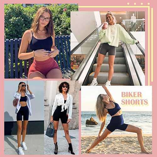 FULLSOFT 4 Pack Biker Shorts for Women with Pockets – 5" High Waisted Tummy Control Workout Yoga Running Gym Tennis Shorts - Image 6