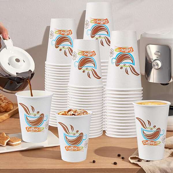 Lamosi 180 Pack 16 oz Coffee Cups, Paper Coffee Cups, Disposable Leakproof Cup for Cold Drinks or Hot Beverages - Image 2