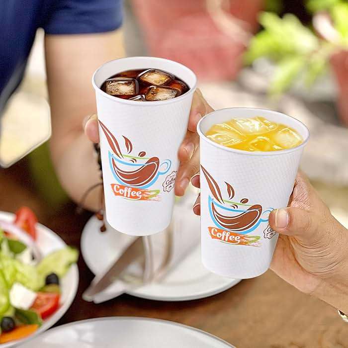 Lamosi 180 Pack 16 oz Coffee Cups, Paper Coffee Cups, Disposable Leakproof Cup for Cold Drinks or Hot Beverages - Image 6