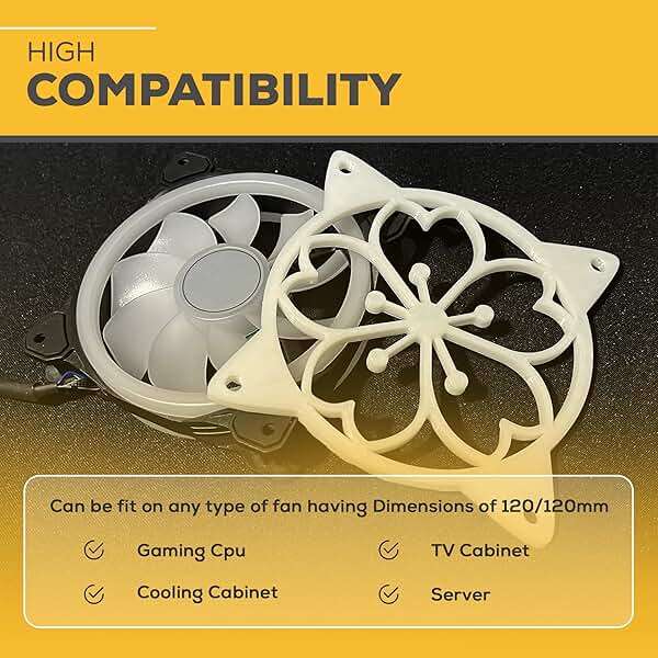 SplashNColor 120mm Sakura Fan Grill Decorative Cover, Super Cute Functional Cherry Blossom Cooling PC Fan Cover Protector for Computer Rig, Sakura PC Accessories Gaming CPU, Easy Installation - Image 5