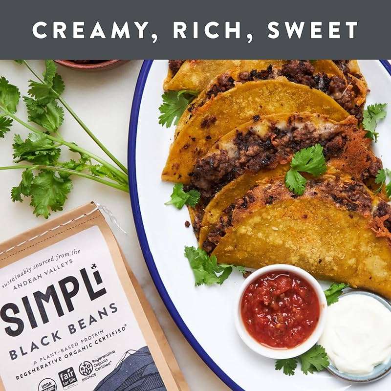 SIMPLi Regenerative Organic Certified Black Beans, Creamy and Rich Flavor, Immune-Boosting Vitamin C, Slow-Digesting Carbs, USDA Organic, 12 oz - Image 4