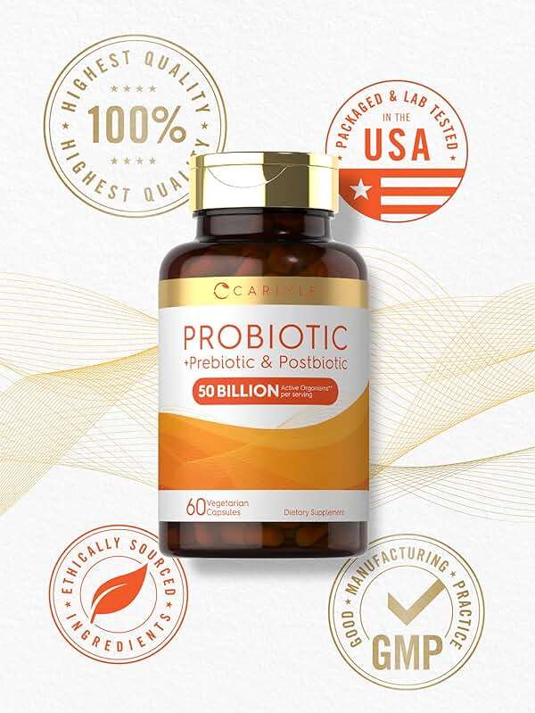 Carlyle Probiotic for Women and Men | 50 Billion CFU | 60 Capsules | Plus Prebiotic and Postbiotic | Complex Supplement | Vegetarian, Non-GMO, and Gluten Free - Image 5
