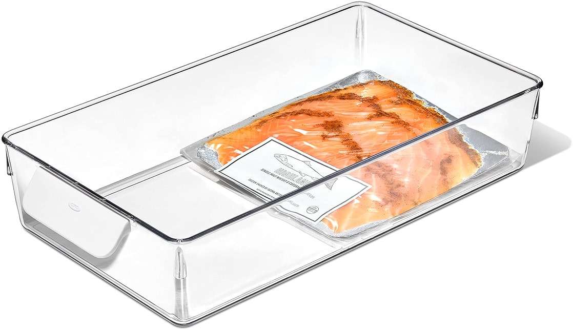 OXO Good Grips Fridge Organization Bin 8 in x 14 in - for Cheese, Meat, Fish and More - Image 1