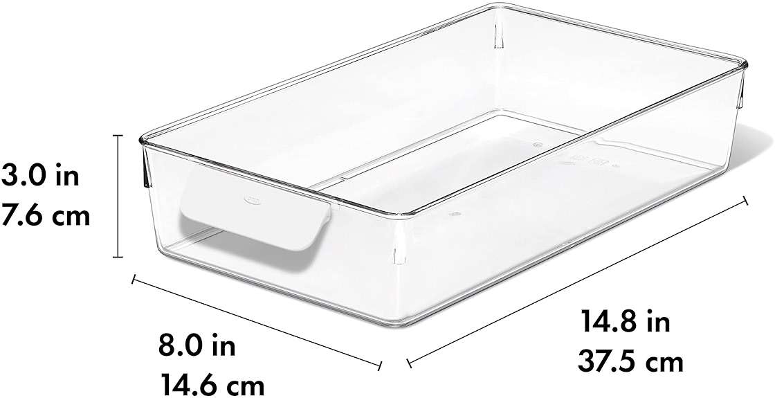 OXO Good Grips Fridge Organization Bin 8 in x 14 in - for Cheese, Meat, Fish and More - Image 3
