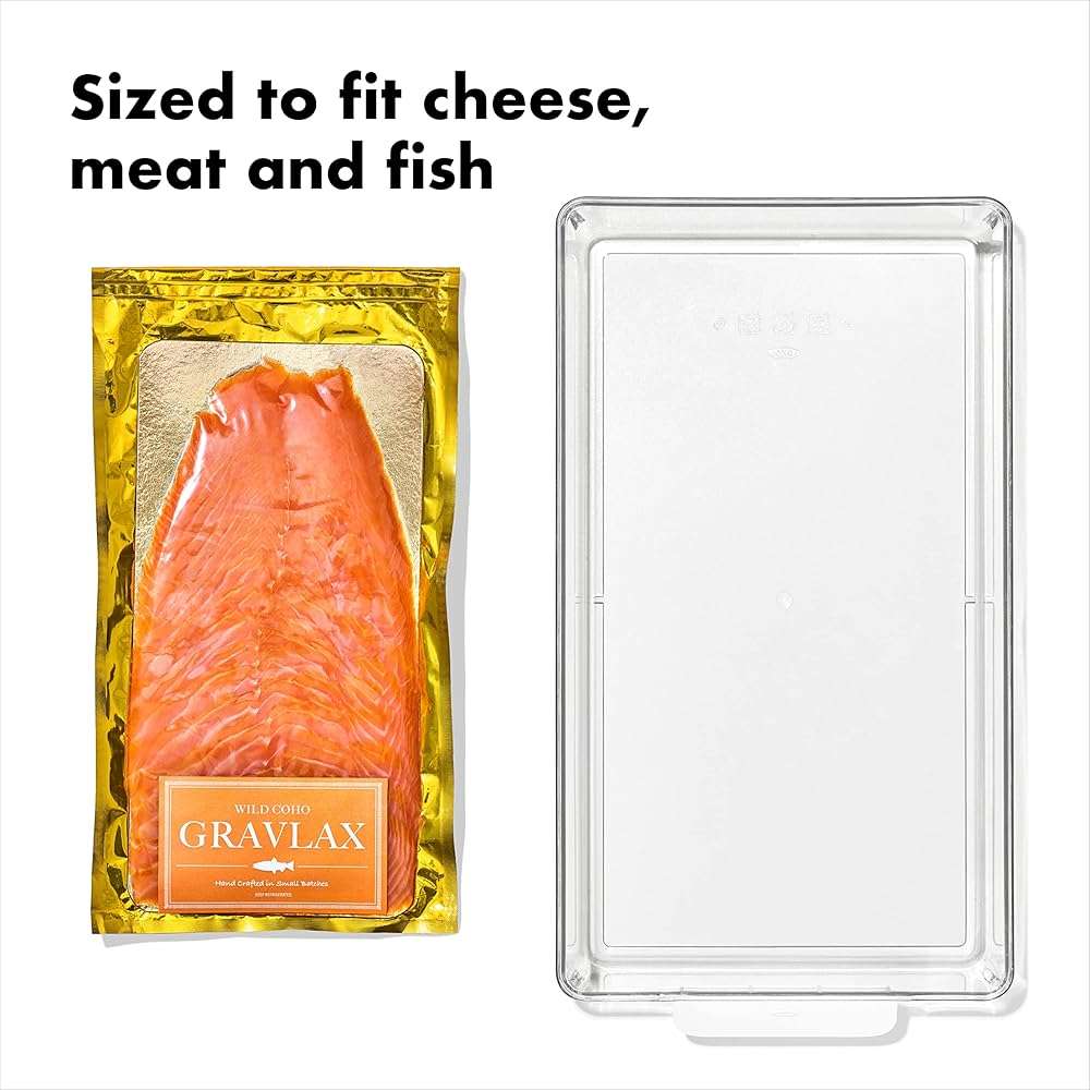 OXO Good Grips Fridge Organization Bin 8 in x 14 in - for Cheese, Meat, Fish and More - Image 4