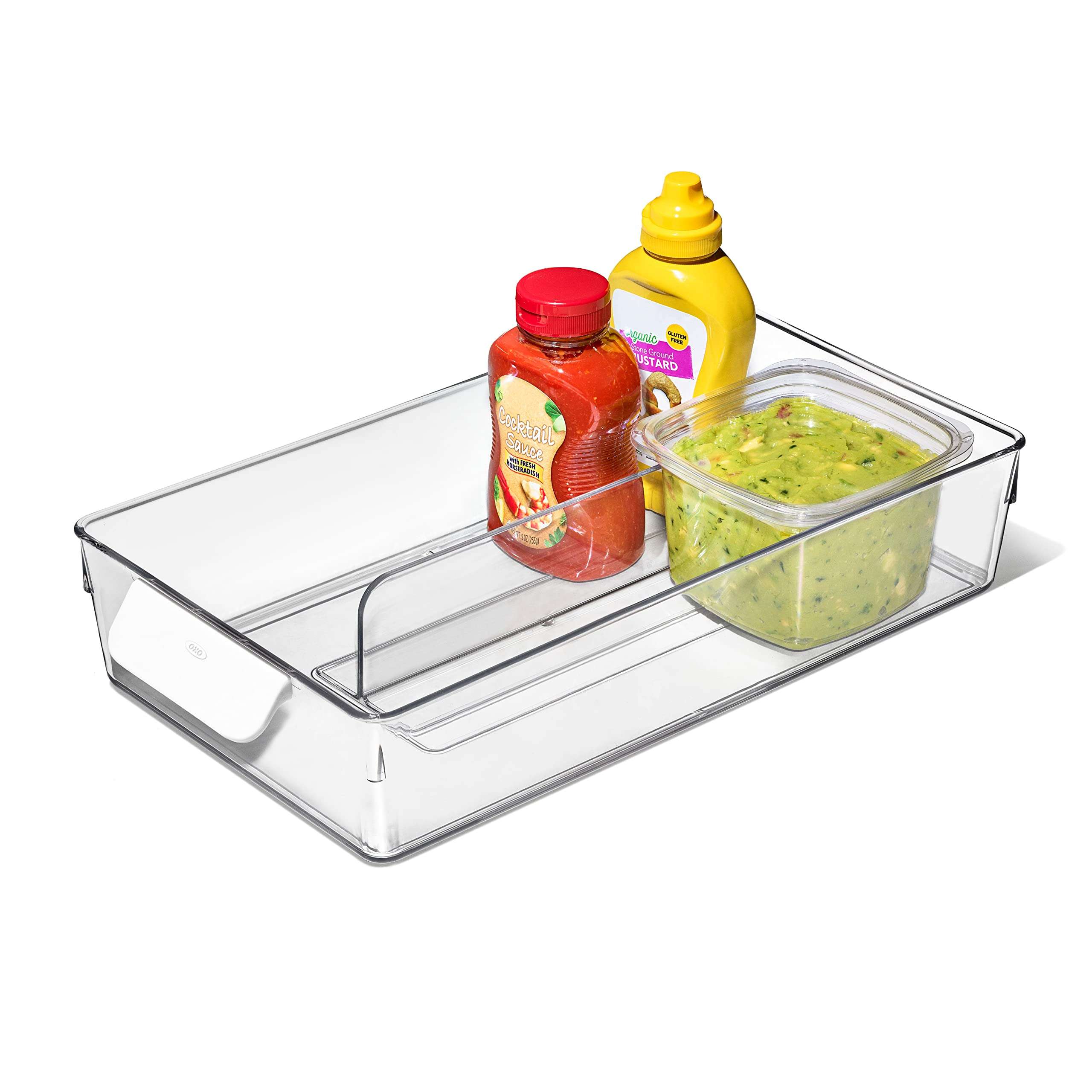 OXO Good Grips Adjustable Fridge Storage Bin - for Condiments, Juice Pouches, Snack Cups and More - Image 1