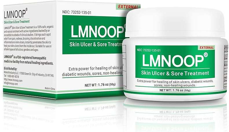 LMNOOP® Skin Ulcer Healing Ointment, for Foot & Leg Ulcers, Sores, Varicose Ulcers, Stasis Ulcers, Bedsores, Cuts, Burns, Skin Infections, Natural Ingredients Deep Wound Healing Ointment - Image 1