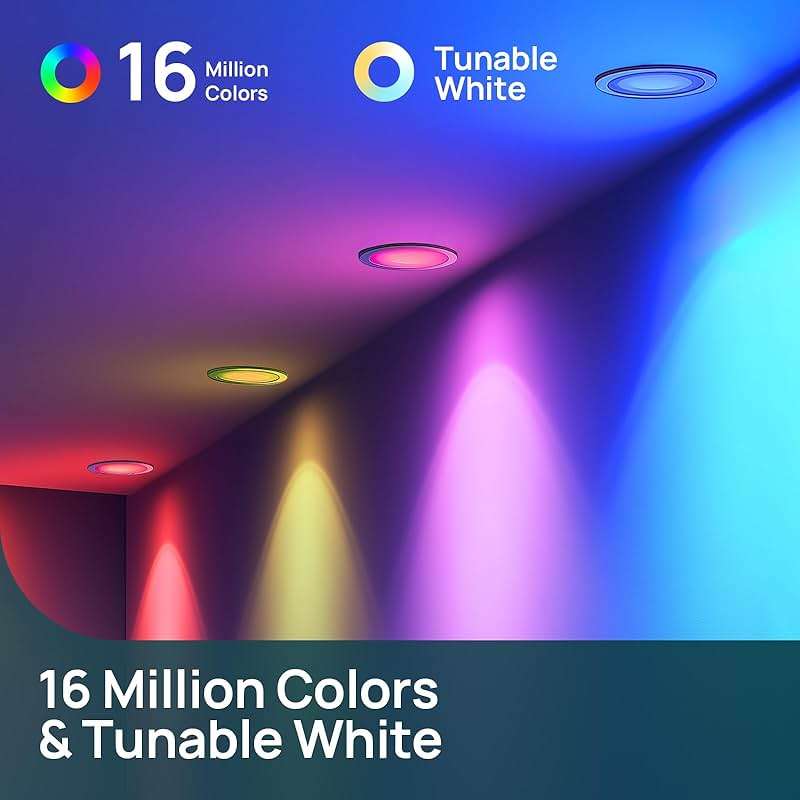Linkind Matter Smart Light Bulb, BR30 Smart Bulbs, Recessed LED Color Changing Light Bulbs RGBTW, E26 Smart Flood Light Bulbs 650LM 60W Work with Alexa, Apple Home, Google Home, SmartThings, 4Pack - Image 7