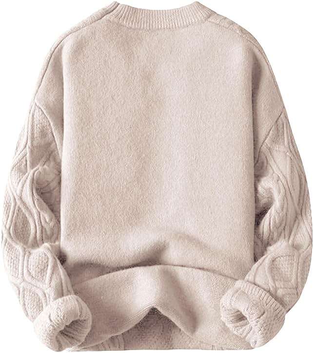 Aelfric Eden Oversized Sweater 90s Vintage Cable Knit Long Sleeve Women Heavy Crewneck Pullover - Image 3