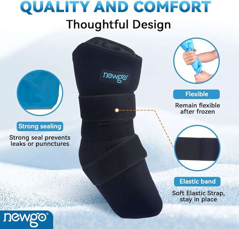 NEWGO Horse Ice Pack Reusable Horse Leg Wrap for Injury, Cooling Horse Knee Wrap Full Coverage Leg Ice Boot Cold Pack 2 Wrap with 4 Gel Packs for Knee, Legs, Boots, and Hooves - Image 4