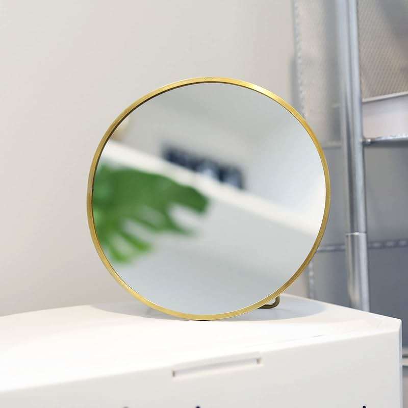 LONGSHENG - SINCE 2001 - Gold Vanity Makeup Mirror Table Desk Countertop Mirror Bathroom Shaving Make Up Mirror Home Decor-Round - Image 8