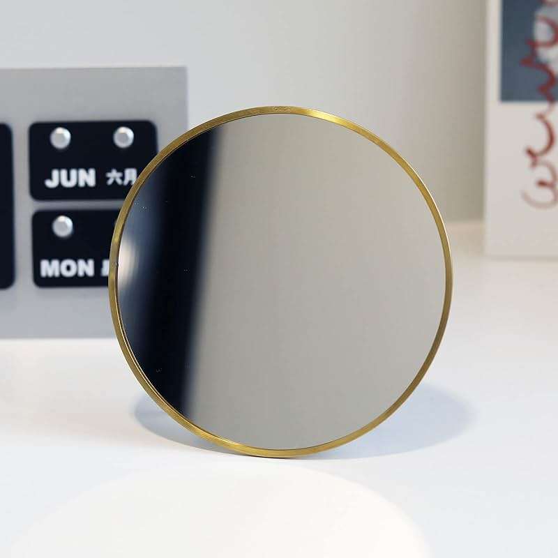 LONGSHENG - SINCE 2001 - Gold Vanity Makeup Mirror Table Desk Countertop Mirror Bathroom Shaving Make Up Mirror Home Decor-Round - Image 9