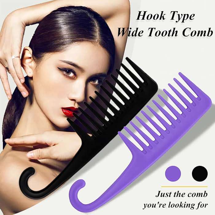 6PCS Large Wide Tooth Comb Rat Tail Comb Set, Shower Combs for Wet or Dry Hair, Premium Hair Brush Combs Detangle Curls, Detangler Comb for Detangling Wigs, Styling Curly Parting Kit for Men and Women - Image 8
