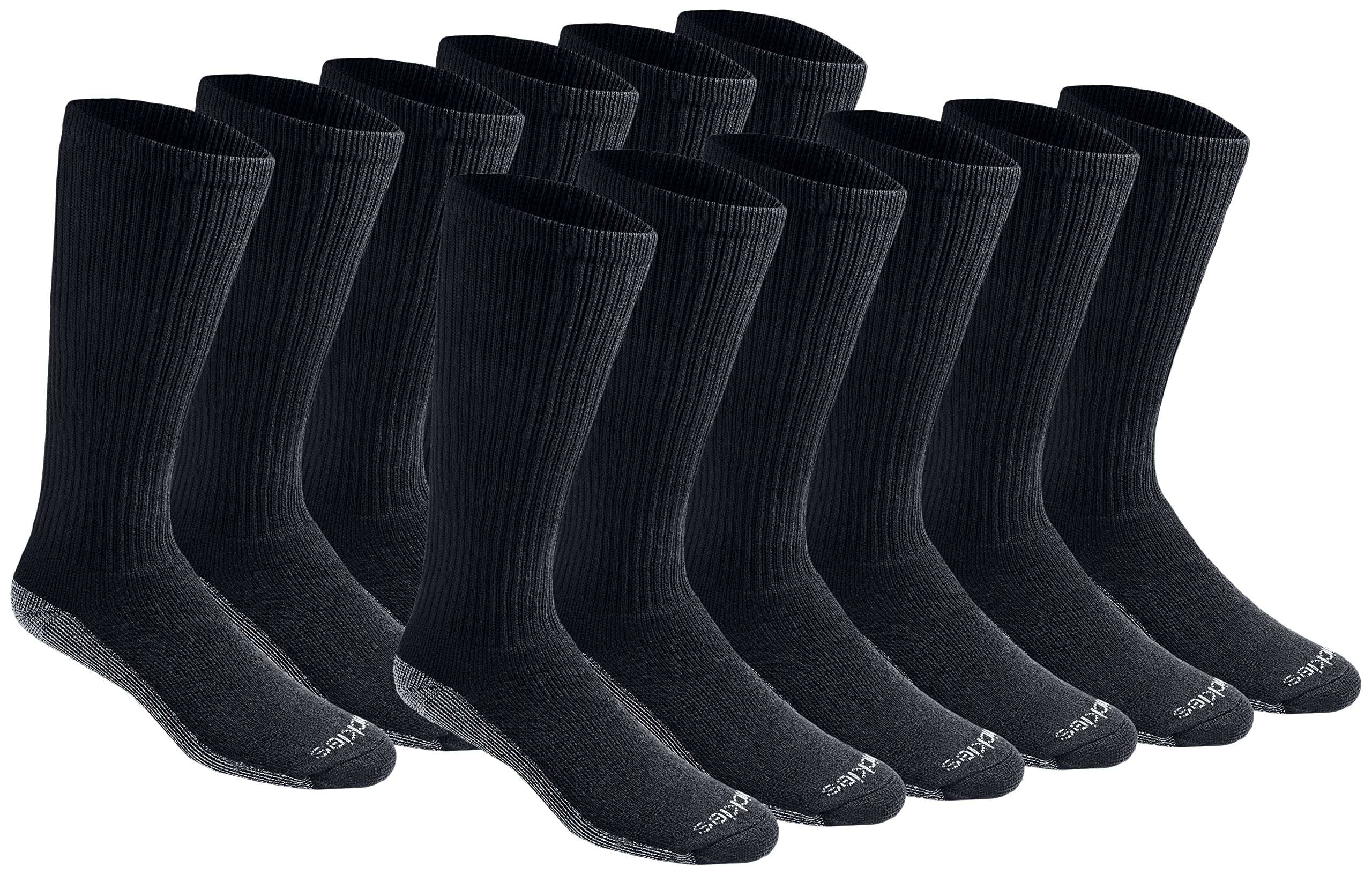 Dickies Men's Dri-Tech Moisture Control Boot-Length Socks, Available in L-XL (6, 12 Pairs) - Image 1