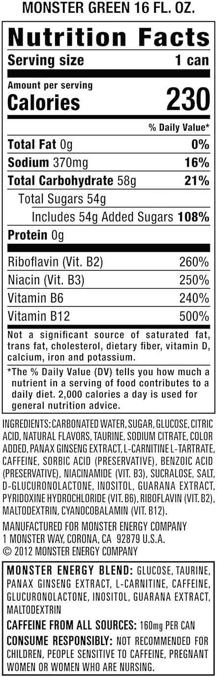 Monster Energy Drink, Green, Original, 16 Ounce (Pack of 15) - Image 2