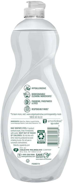 Palmolive Ultra Dishwashing Liquid Dish Soap, Pure + Clear Fragrance Free - 32.5 Fluid Ounce (Packaging may vary) - Image 9