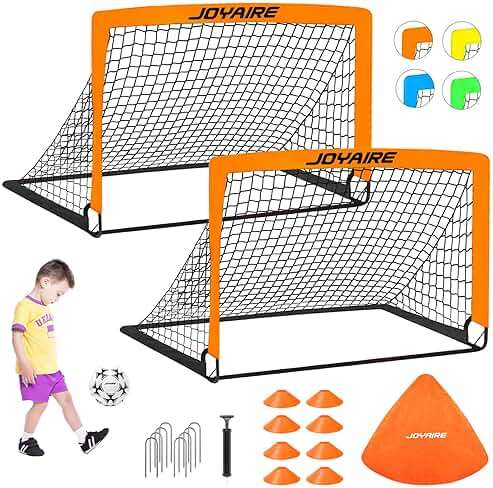 Pro-Grade Kids Backyard Soccer Goal, Tear-Resistant 5-Layer Polyester Soccer Net & 10mm Poles for Maximum Durability, 4x3ft/6x4ft/7x5ft, Pop Up Portable Soccer Training Equipment Set with Size 4 Ball - Image 1