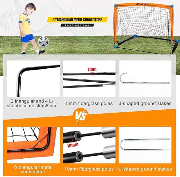 Pro-Grade Kids Backyard Soccer Goal, Tear-Resistant 5-Layer Polyester Soccer Net & 10mm Poles for Maximum Durability, 4x3ft/6x4ft/7x5ft, Pop Up Portable Soccer Training Equipment Set with Size 4 Ball - Image 2