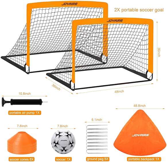 Pro-Grade Kids Backyard Soccer Goal, Tear-Resistant 5-Layer Polyester Soccer Net & 10mm Poles for Maximum Durability, 4x3ft/6x4ft/7x5ft, Pop Up Portable Soccer Training Equipment Set with Size 4 Ball - Image 4