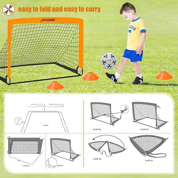 Pro-Grade Kids Backyard Soccer Goal, Tear-Resistant 5-Layer Polyester Soccer Net & 10mm Poles for Maximum Durability, 4x3ft/6x4ft/7x5ft, Pop Up Portable Soccer Training Equipment Set with Size 4 Ball - Image 5