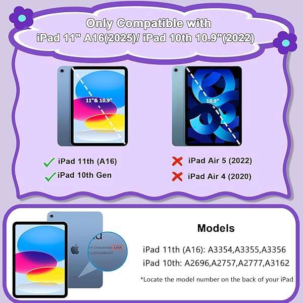 CCMAO Case for iPad 11th Generation (A16) 2025 11 Inch & 10th Generation (2022) 10.9 Inch, Rugged Heavy Duty Full-Body Shockproof Protective Cover with Kickstand and Pencil Holder, Purple+Green - Image 8