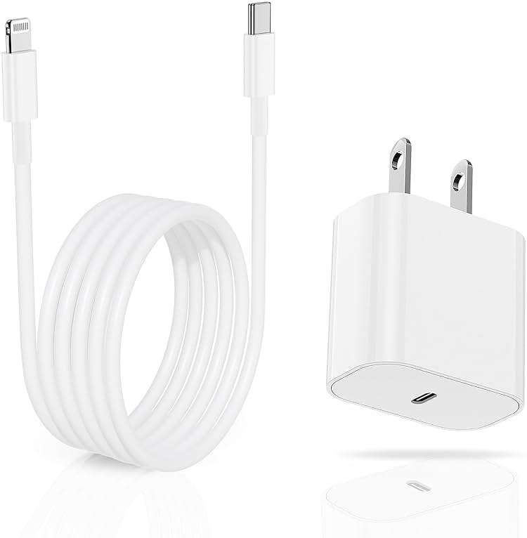 iPhone Charger Fast Charging Block,[MFi Certified] Wall Charger Plug and 6ft USB C to Lightning Cable Cord, Type C Power Adapter Cube Brick Box for iPhone 14 Pro Max/14/13 Pro/12 Mini/12/11/iPad - Image 1