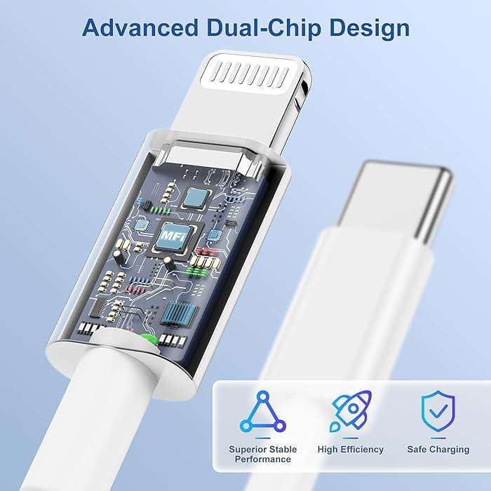 iPhone Charger Fast Charging Block,[MFi Certified] Wall Charger Plug and 6ft USB C to Lightning Cable Cord, Type C Power Adapter Cube Brick Box for iPhone 14 Pro Max/14/13 Pro/12 Mini/12/11/iPad - Image 4