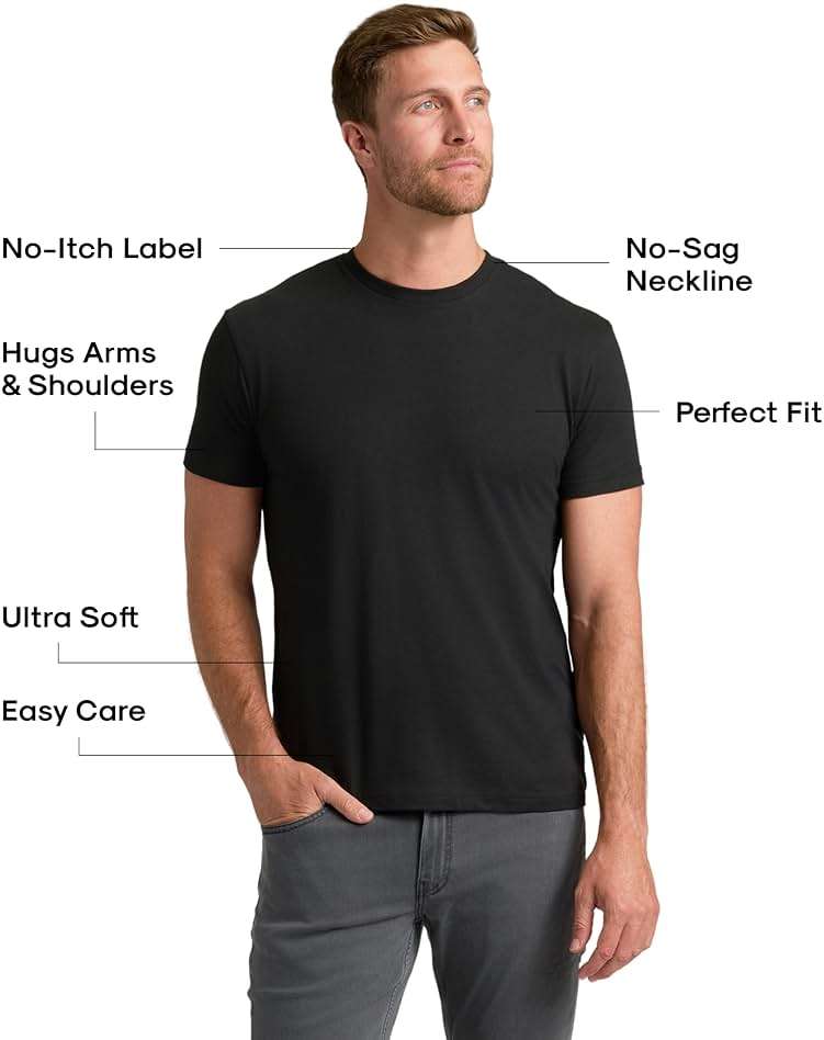 True Classic Mens T-Shirts – Short Sleeve Crew Neck T Shirts for Man, Cotton Blend Plain Novelty Men's T-Shirts - Image 2