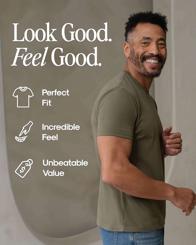 True Classic Mens T-Shirts – Short Sleeve Crew Neck T Shirts for Man, Cotton Blend Plain Novelty Men's T-Shirts - Image 4