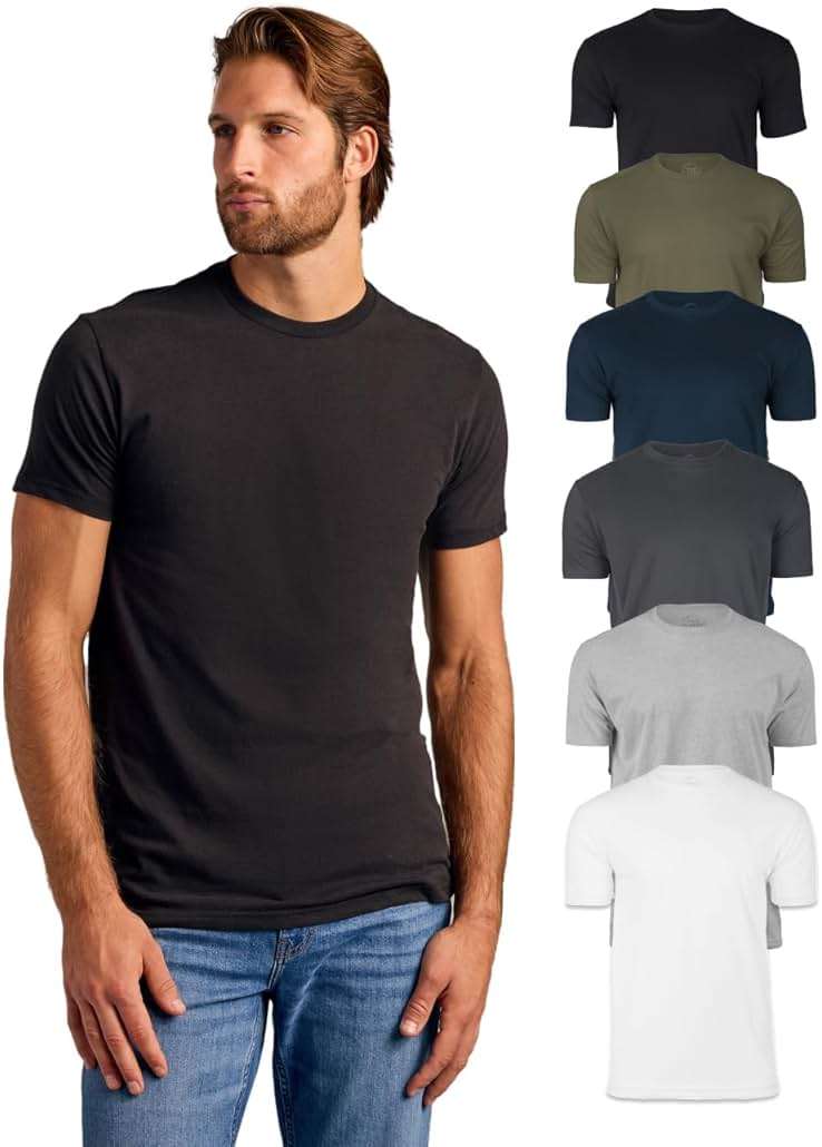 True Classic Mens T-Shirts – Short Sleeve Crew Neck T Shirts for Man, Cotton Blend Plain Novelty Men's T-Shirts - Image 1