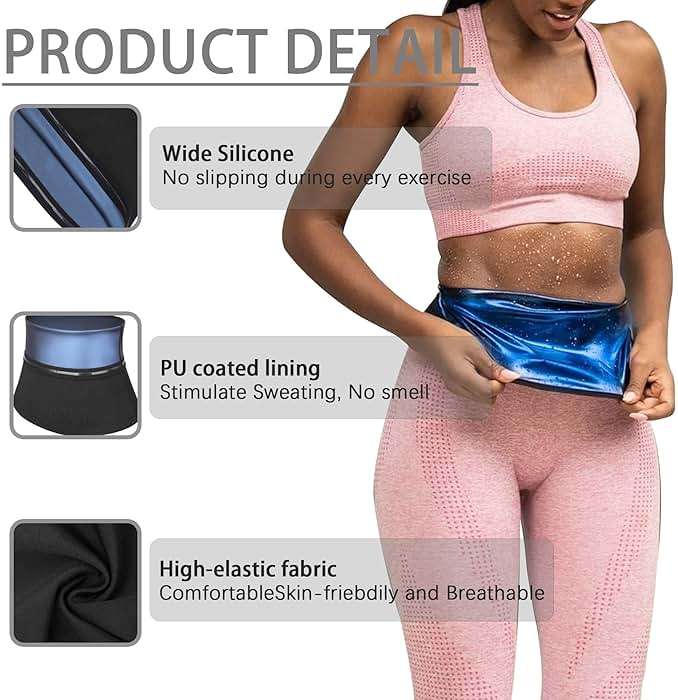 LELTLIMH Waist Trimmer for Women, Waist Trainer Sauna Belt, Neoprene-free Waist Cincher,Sauna Slimming Belt Suit Workout - Image 2