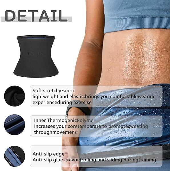 LELTLIMH Waist Trimmer for Women, Waist Trainer Sauna Belt, Neoprene-free Waist Cincher,Sauna Slimming Belt Suit Workout - Image 5