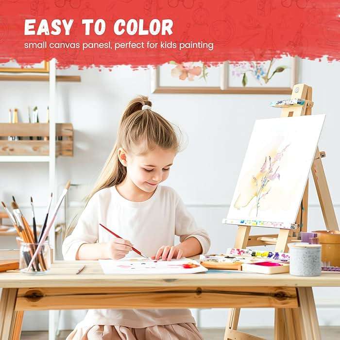Simetufy 72 Pack Small Canvas Boards for Painting 5 x 7 inch, Flat Canvas Panels for Kids- Gesso Primed Acid-Free 100% Cotton for Acrylics Oil Watercolor Tempera Paints - Image 2