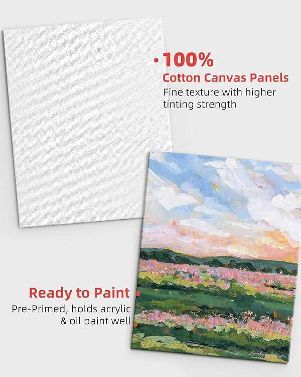 Simetufy 72 Pack Small Canvas Boards for Painting 5 x 7 inch, Flat Canvas Panels for Kids- Gesso Primed Acid-Free 100% Cotton for Acrylics Oil Watercolor Tempera Paints - Image 4