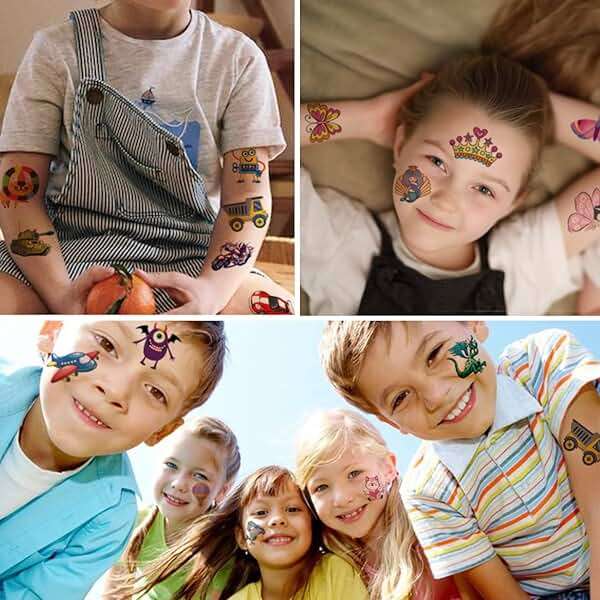 CHARLENT 408 PCS Individually Wrapped Temporary Tattoos for Kids - Mixed Tattoos for Kids Birthday Party Favors Goodie Bag Fillers - Image 6
