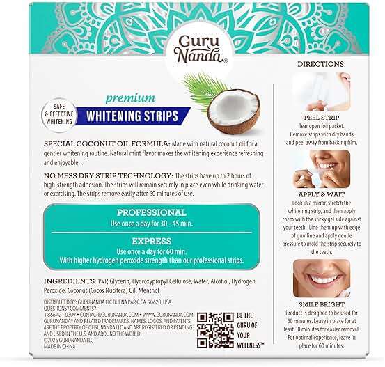 GuruNanda Teeth Whitening Strips - 7-Day Treatment with Non-Slip, Dry Strip Technology - Whitening Designed with Care for a Brighter Smile - Image 9