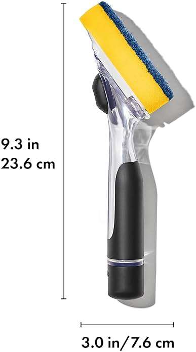 OXO New Good Grips Soap Dispensing Dish Scrub​, Yellow - Image 2