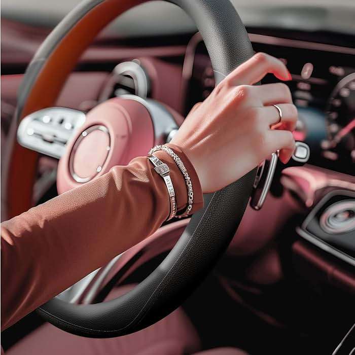 HOTOR Car Steering Wheel Cover - Universal Car Accessory for Diverse Cars, Leather Cover with Anti-Slip Lining, for Steering Wheel with a Diameter of 14.5"-15",Black - Image 9