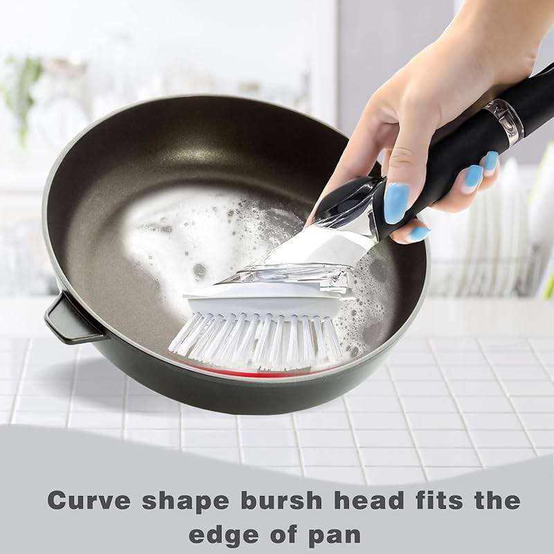 Brush Refills for OXO Dish Brush - 4 Pack Dish Brush Cleaning Soap Dispensing Head Replacement for Scrubber (White) - Image 3