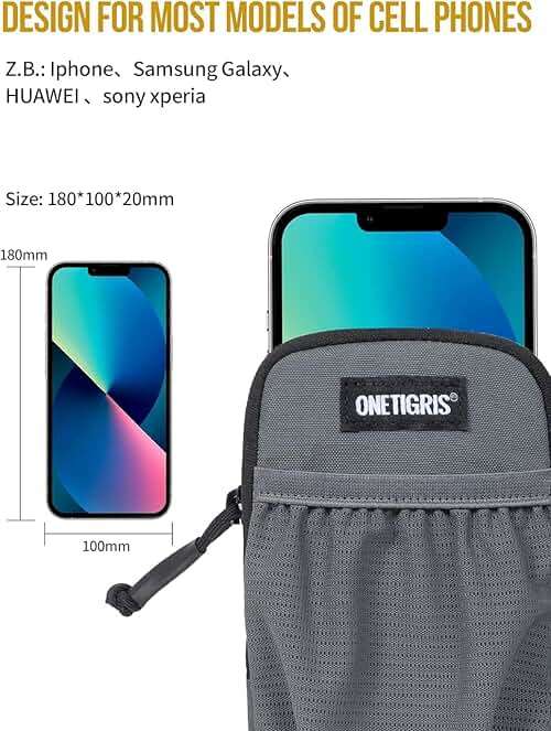 ONETIGRIS Cell Phone Pouch, Molle Holster Holder for Men Belt, for iPhone 17 Pro Max/Air/17/16/15/14 /13/12/11/X/XR/XS/8 Plus/7/6, for Galaxy S25 Ultra/s25/S24 /S23/S22/S21 - Image 3