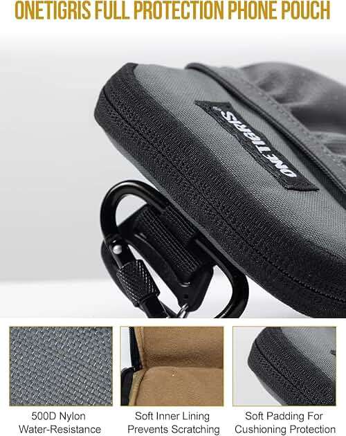 ONETIGRIS Cell Phone Pouch, Molle Holster Holder for Men Belt, for iPhone 17 Pro Max/Air/17/16/15/14 /13/12/11/X/XR/XS/8 Plus/7/6, for Galaxy S25 Ultra/s25/S24 /S23/S22/S21 - Image 4