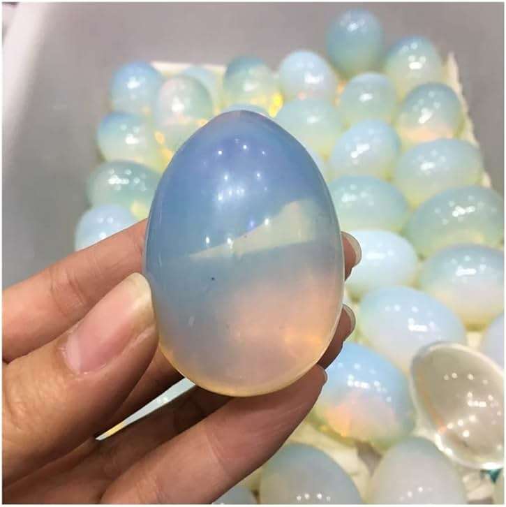 WGPHD Health & Household Natural Opal Shining Smooth Egg Shape Semi-Precious Stone - Image 1