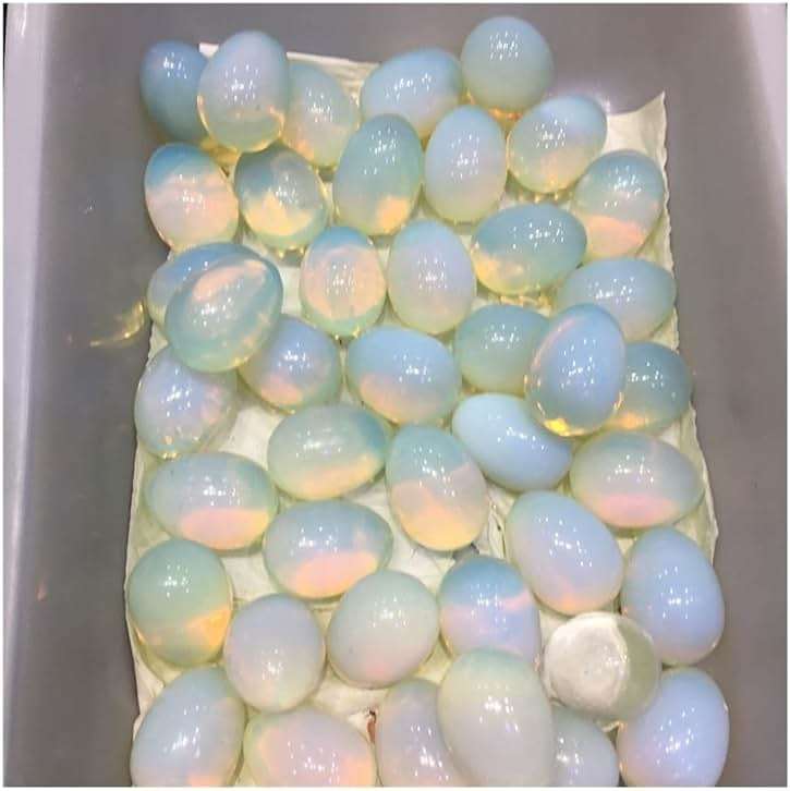 WGPHD Health & Household Natural Opal Shining Smooth Egg Shape Semi-Precious Stone - Image 2