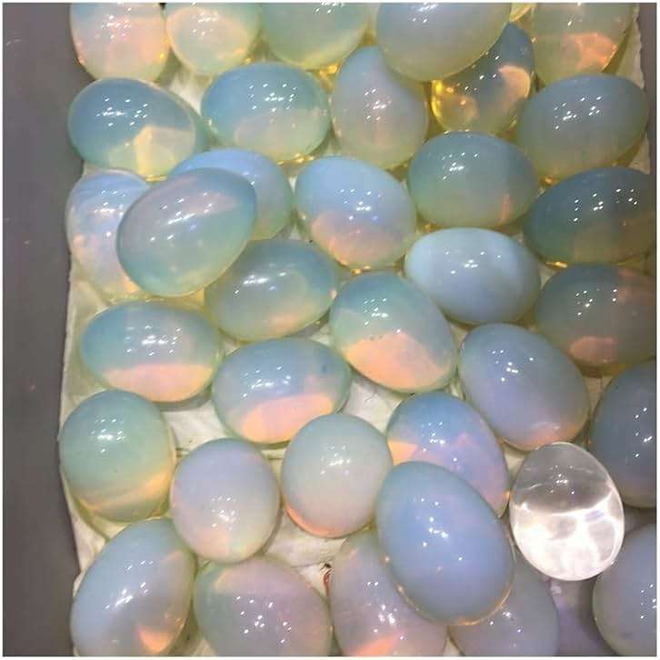 WGPHD Health & Household Natural Opal Shining Smooth Egg Shape Semi-Precious Stone - Image 3