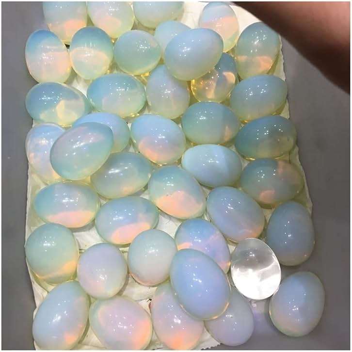 WGPHD Health & Household Natural Opal Shining Smooth Egg Shape Semi-Precious Stone - Image 4