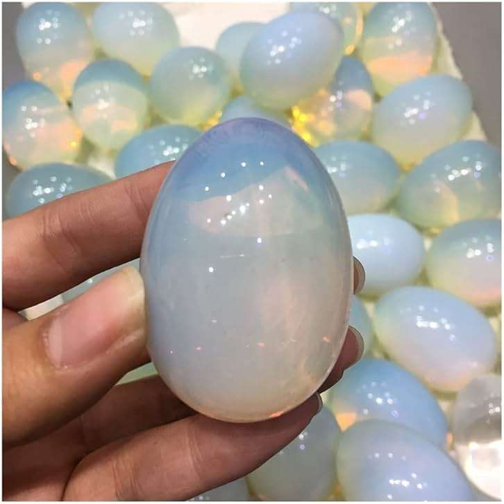 WGPHD Health & Household Natural Opal Shining Smooth Egg Shape Semi-Precious Stone - Image 5