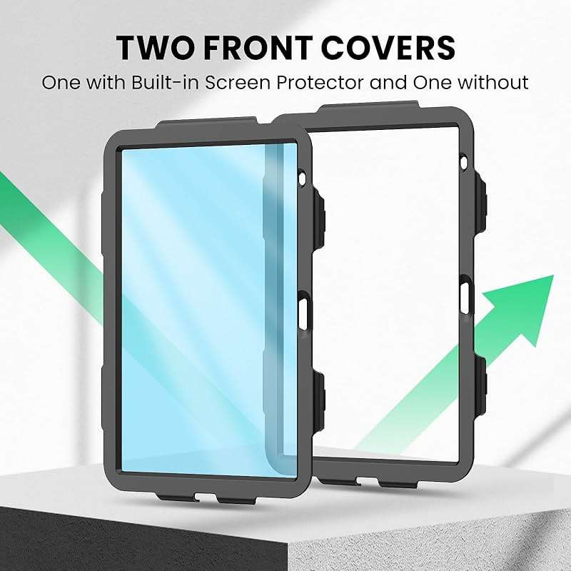 SEYMAC Case for iPad (A16) 11th/10th Generation 2025/2022 (11″/10.9″), Sturdy Heavy Duty Full-Body Shockproof Protective Case with Screen Protector, Rotating Stand, Hand/Shoulder Strap, Black - Image 8